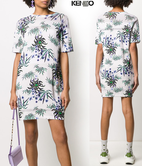 Kenz* floral-print eyelet-knit T-shirt dress 358 €;보는사람마저 시원해지는 펀칭드레스!!