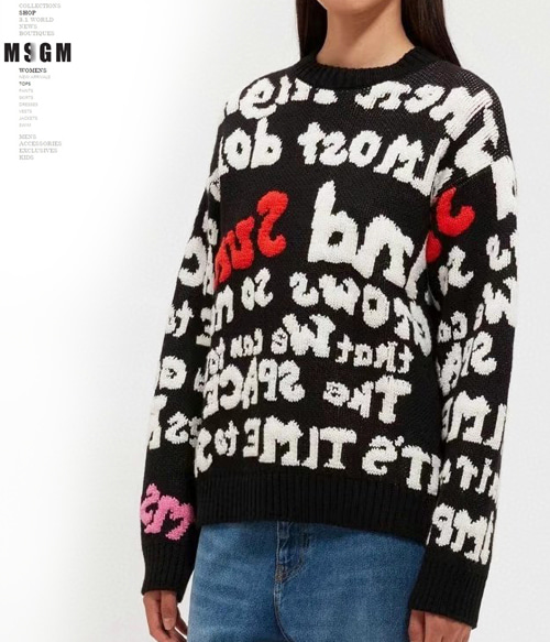 MSGM* text sweater;스타일을 완성해주는 울 스웨터!!